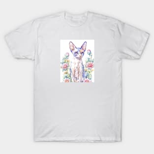 Watercolor Sphynx Cat T-Shirt